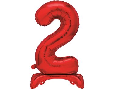 30in RED FOIL STANDING NUMERAL "2" BALLOON