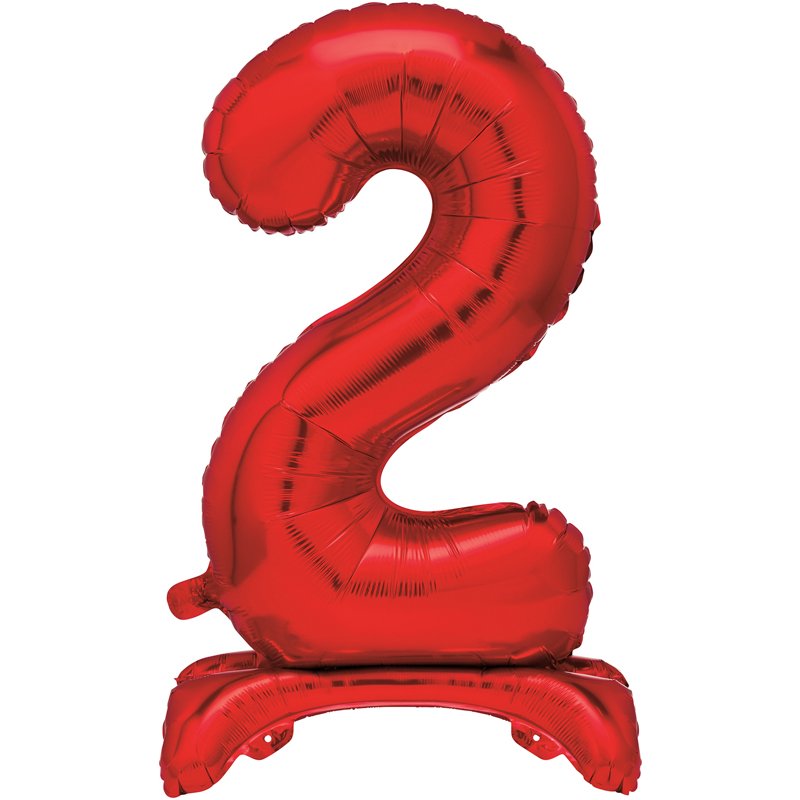 30in RED FOIL STANDING NUMERAL "2" BALLOON