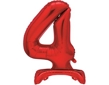 30in RED FOIL STANDING NUMERAL "4" BALLOON