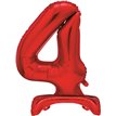 30in RED FOIL STANDING NUMERAL "4" BALLOON