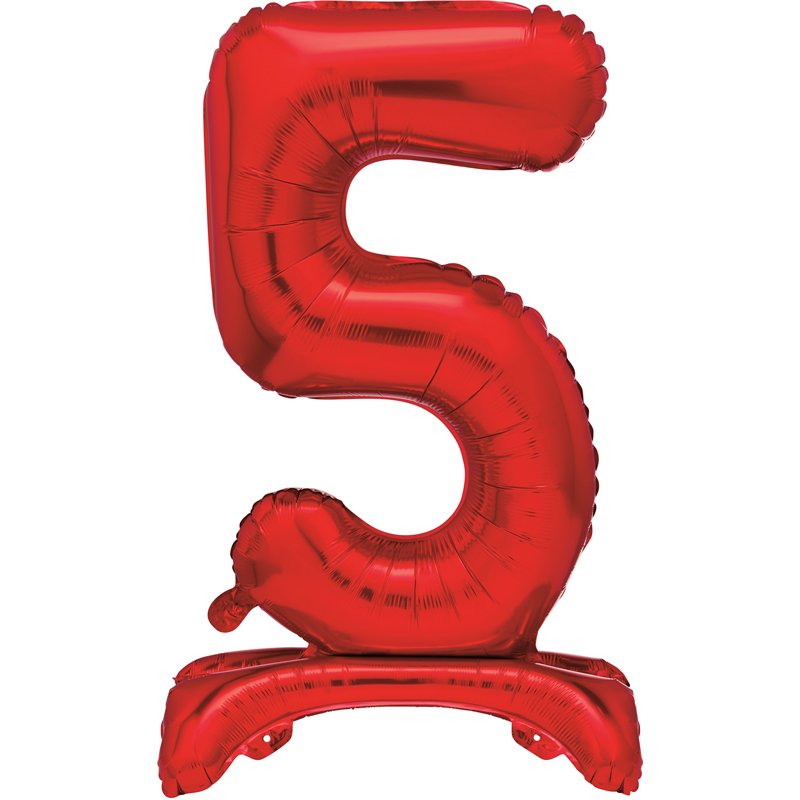 30in RED FOIL STANDING NUMERAL "5" BALLOON