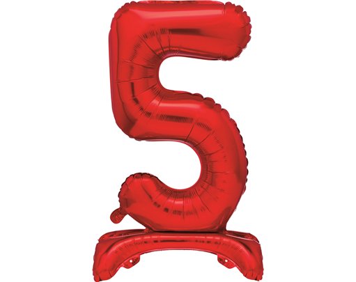 30in RED FOIL STANDING NUMERAL "5" BALLOON