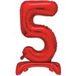 30in RED FOIL STANDING NUMERAL "5" BALLOON