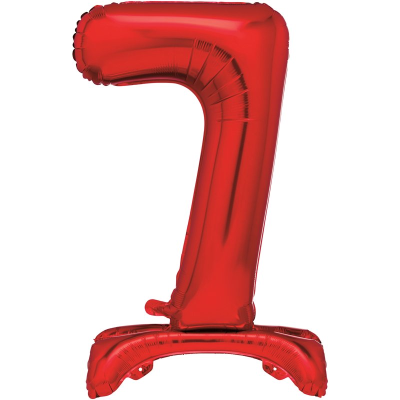 30in RED FOIL STANDING NUMERAL "7" BALLOON