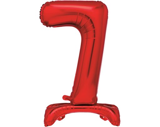 30in RED FOIL STANDING NUMERAL "7" BALLOON