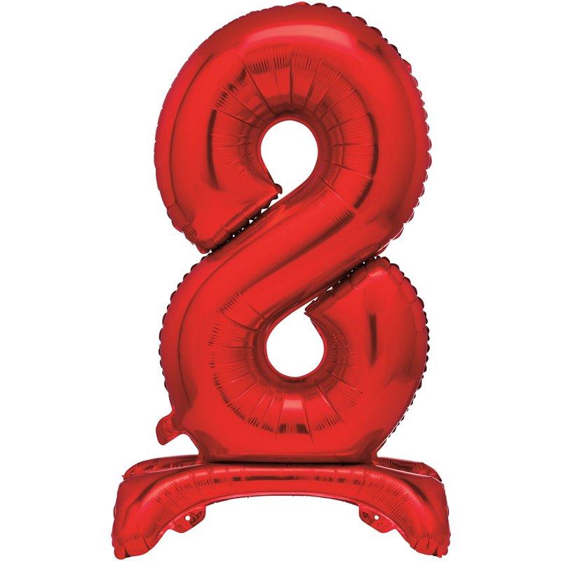30in RED FOIL STANDING NUMERAL "8" BALLOON