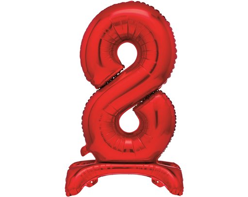 30in RED FOIL STANDING NUMERAL "8" BALLOON