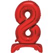 30in RED FOIL STANDING NUMERAL "8" BALLOON