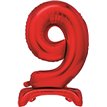 30in RED FOIL STANDING NUMERAL "9" BALLOON