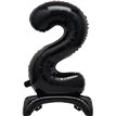 30in BLACK FOIL STANDING NUMERAL "2" BALLOON