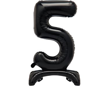 30in BLACK FOIL STANDING NUMERAL "5" BALLOON