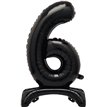 30in BLACK FOIL STANDING NUMERAL "6" BALLOON