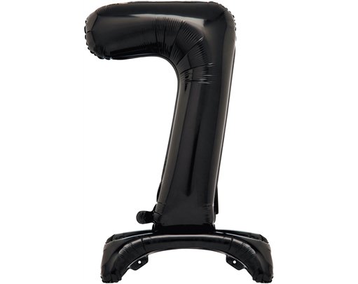 30in BLACK FOIL STANDING NUMERAL "7" BALLOON