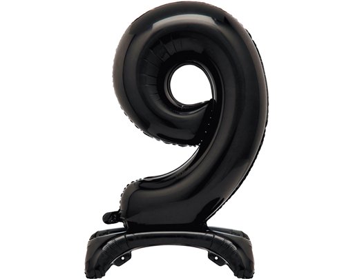 30in BLACK FOIL STANDING NUMERAL "9" BALLOON