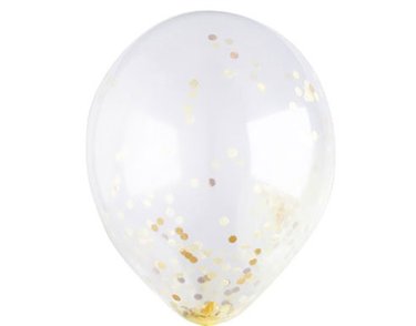 5PK 12in GOLD CONFETTI BALLOONS