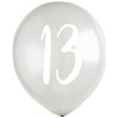 5PK 12in SILVER CHROME '13' BALLOONS