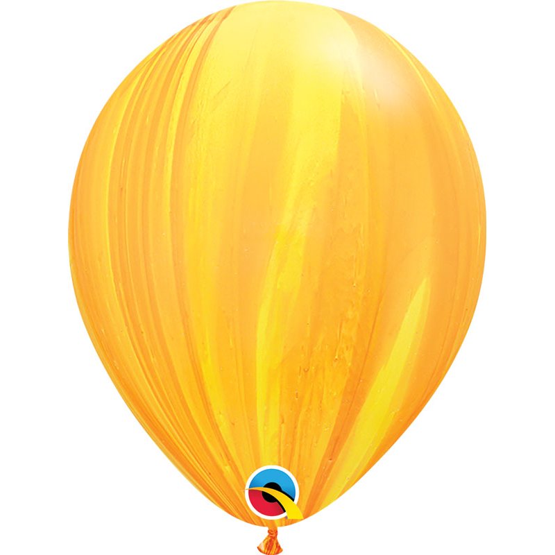 25PK 11in YELLOW ORANGE SUPERAGATE QUALATEX