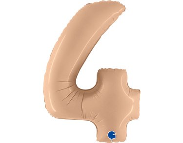 40in SATIN NUDE NUMBER 4 FOIL BALLOON