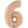 40in SATIN NUDE NUMBER 6 FOIL BALLOON