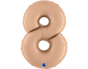 40in SATIN NUDE NUMBER 8 FOIL BALLOON
