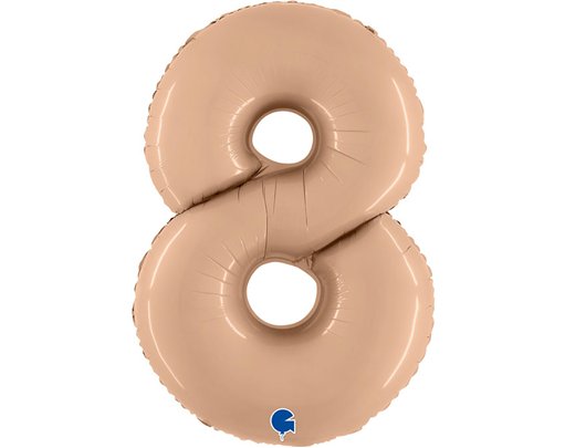 40in SATIN NUDE NUMBER 8 FOIL BALLOON
