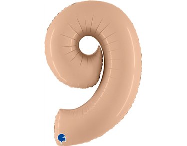 40in SATIN NUDE NUMBER 9 FOIL BALLOON