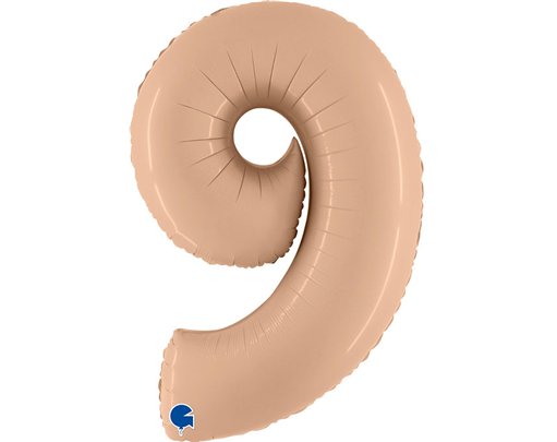 40in SATIN NUDE NUMBER 9 FOIL BALLOON