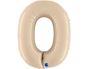 40in SATIN CREAM NUMBER 0 FOIL BALLOON