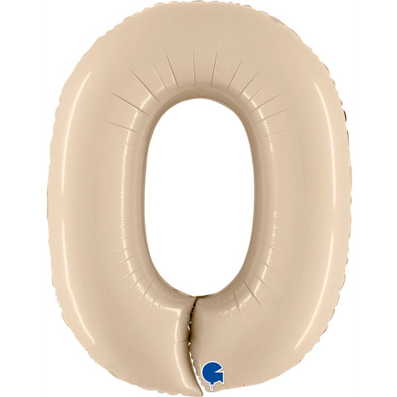 40in SATIN CREAM NUMBER 0 FOIL BALLOON