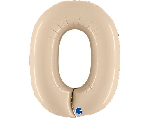 40in SATIN CREAM NUMBER 0 FOIL BALLOON