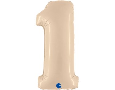 40in SATIN CREAM NUMBER 1 FOIL BALLOON