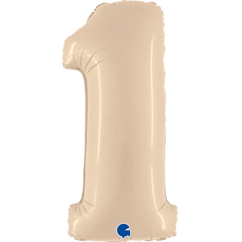 40in SATIN CREAM NUMBER 1 FOIL BALLOON