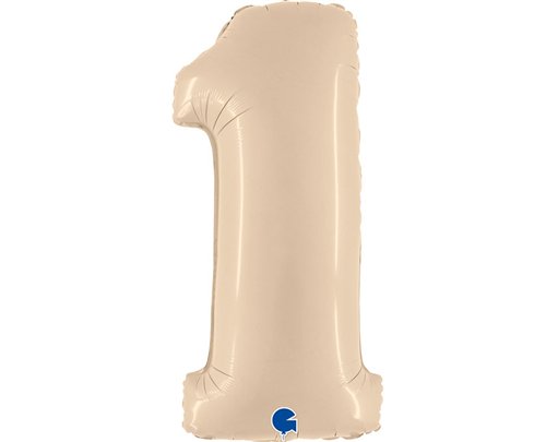 40in SATIN CREAM NUMBER 1 FOIL BALLOON