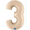 40in SATIN CREAM NUMBER 3 FOIL BALLOON