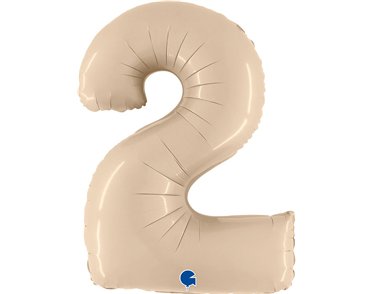40in SATIN CREAM NUMBER 2 FOIL BALLOON