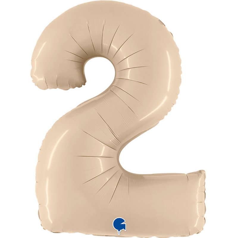 40in SATIN CREAM NUMBER 2 FOIL BALLOON