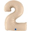 40in SATIN CREAM NUMBER 2 FOIL BALLOON