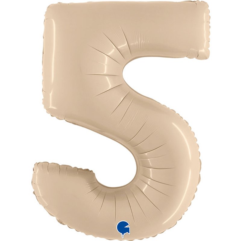 40in SATIN CREAM NUMBER 5 FOIL BALLOON