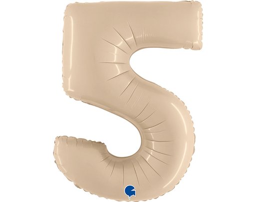 40in SATIN CREAM NUMBER 5 FOIL BALLOON