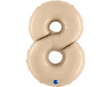 40in SATIN CREAM NUMBER 8 FOIL BALLOON