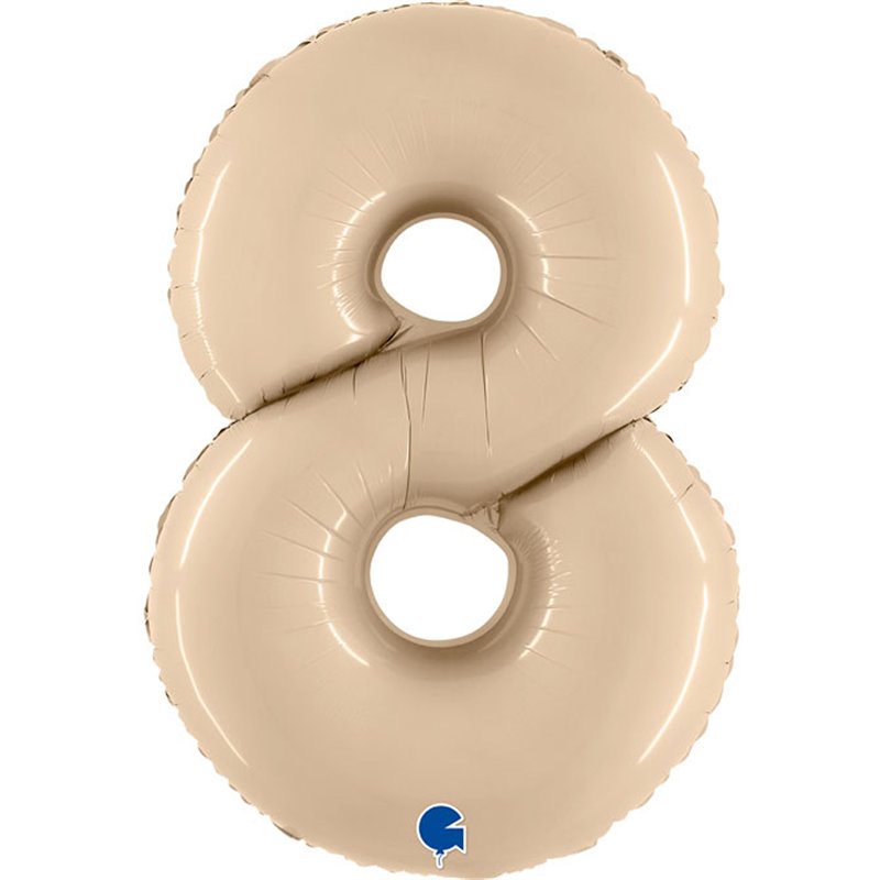 40in SATIN CREAM NUMBER 8 FOIL BALLOON
