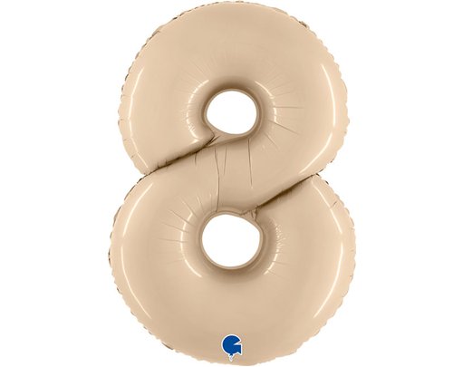40in SATIN CREAM NUMBER 8 FOIL BALLOON