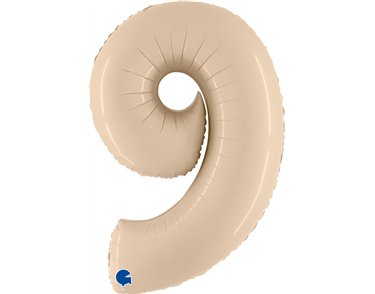 40in SATIN CREAM NUMBER 9 FOIL BALLOON