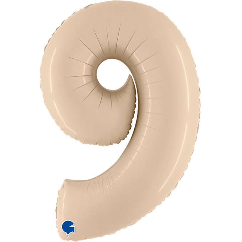 40in SATIN CREAM NUMBER 9 FOIL BALLOON