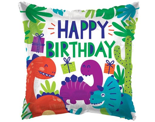 18in BIRTHDAY DINOSAURS ECO FOIL BALLOON