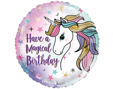 18in HAVE A MAGICAL BIRTHDAY UNICORN ECO FOIL BALLOON