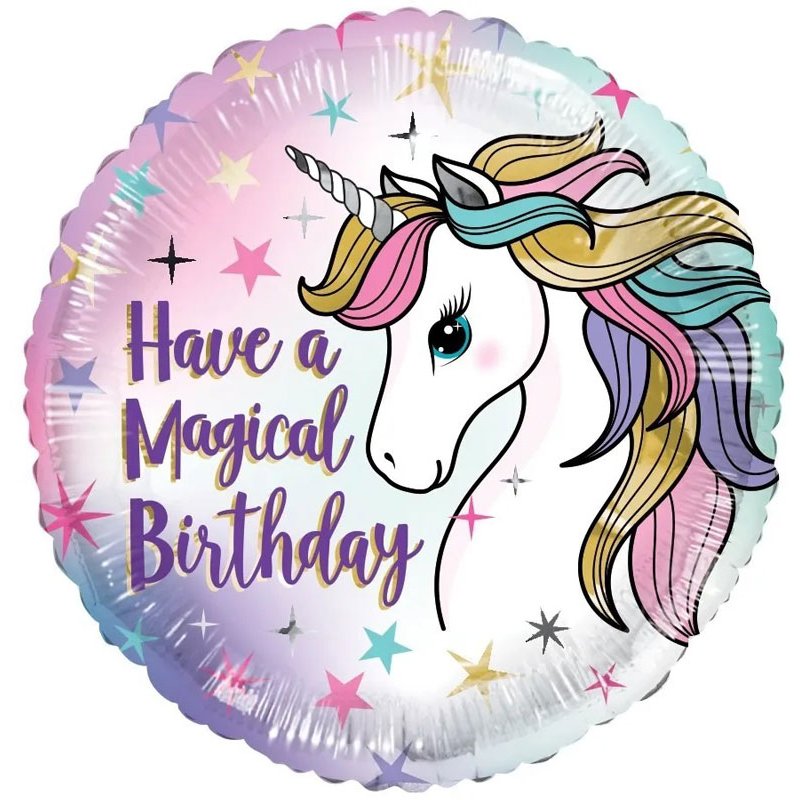 18in HAVE A MAGICAL BIRTHDAY UNICORN ECO FOIL BALLOON