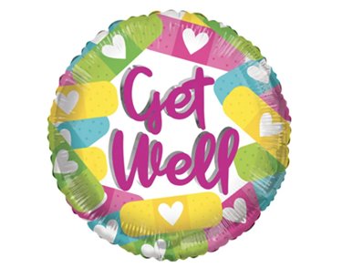 18in GET WELL BAND AIDS ECO FOIL BALLOON