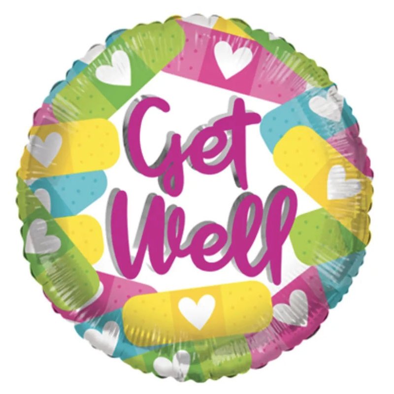 18in GET WELL BAND AIDS ECO FOIL BALLOON