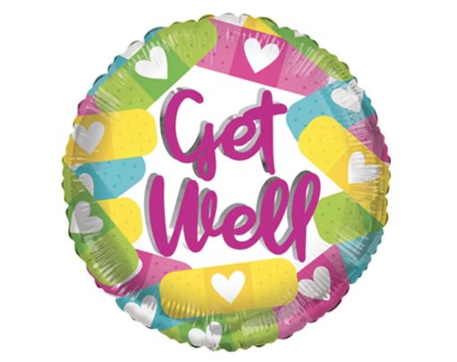 18in GET WELL BAND AIDS ECO FOIL BALLOON